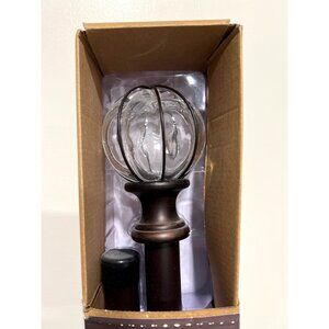 Allen + Roth Drapery Rod Oil-Rubbed Bronze 72-144"  with glass finials 0827351